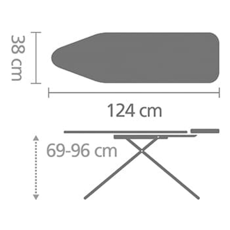 Brabantia silityslauta B, 124 x 38 cm, Denim Black