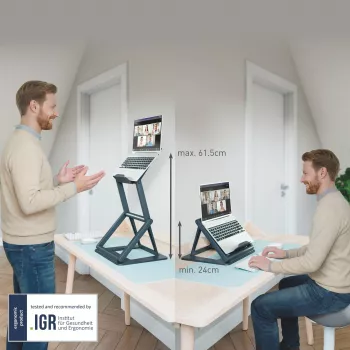 Leitz Ergo 2-in-1 istuma-seisoma-läppäriteline, musta (65890089)