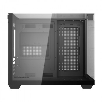 Darkflash TH285M Micro-ATX tietokonekotelo karkaistulla lasilla, musta