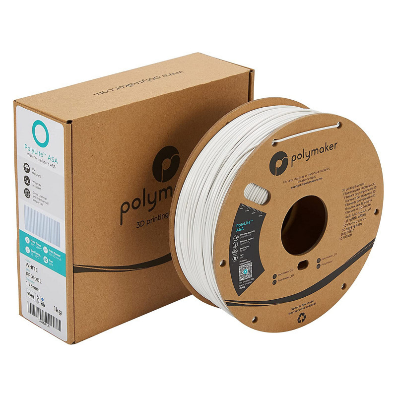 Polmask ASA 3D-tulostimen filamentti, 1,75 mm, 1 kg – valkoinen (PF01002)