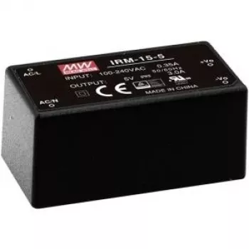 Mean Well IRM-15-24 virtalähde, 15 W, 0,63 A, 85-264 V tulo – musta