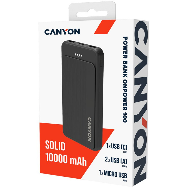 CANYON Powerbank OnPower 100 10000mAh musta
