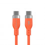 Targus HyperJuice Flex silikonilaturikaapeli USB-C–USB-C, USB 2.0, 1,5 m, oranssi (HJ4011OGGL)