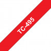 Brother TC-495 laminointinauha, valkoinen punaisella (TC495)