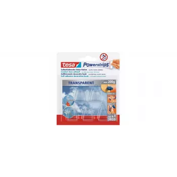 tesa Powerstrips® DECO koukku SMALL, läpinäkyvä, 15 kpl (58900)