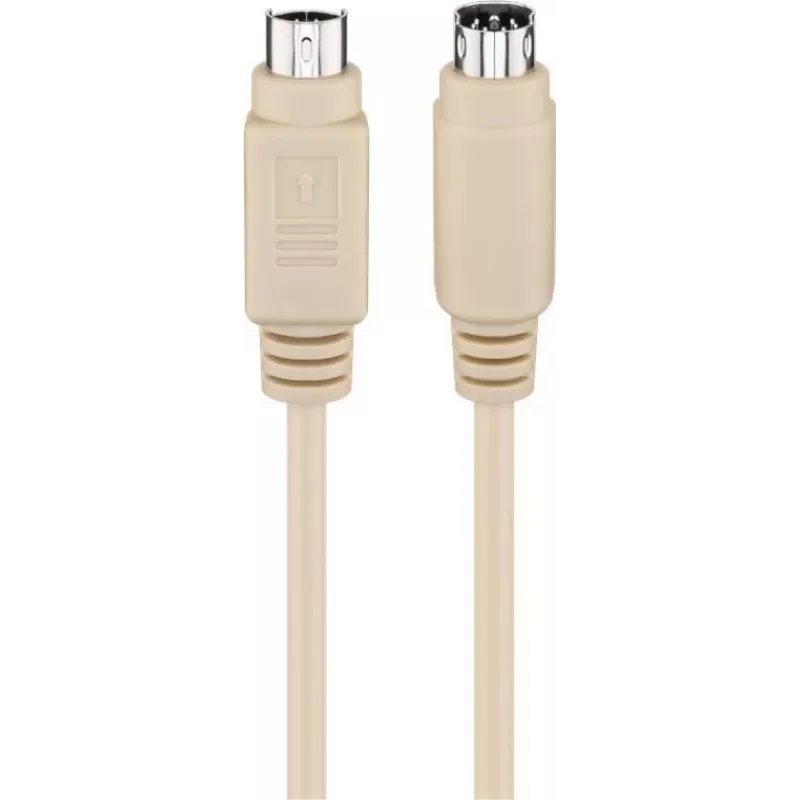 Wentronic Goobay PS/2 näppäimistö-hiiri-kaapeli, Mini-DIN 6-pin uros-uros, 5 m, harmaa (50557)