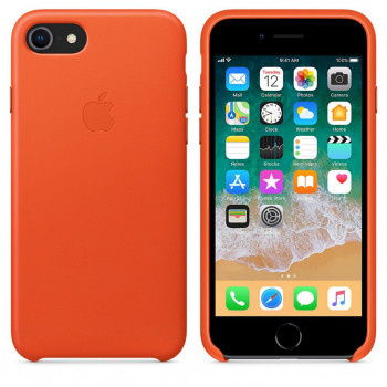 Apple iPhone 7/8/SE (2020)/SE (2022) nahkakotelo, Bright Orange