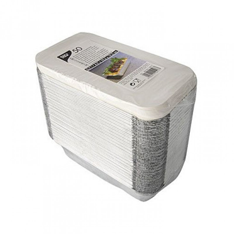 STARPAK alumiinilautaset kannella 700 ml hopea