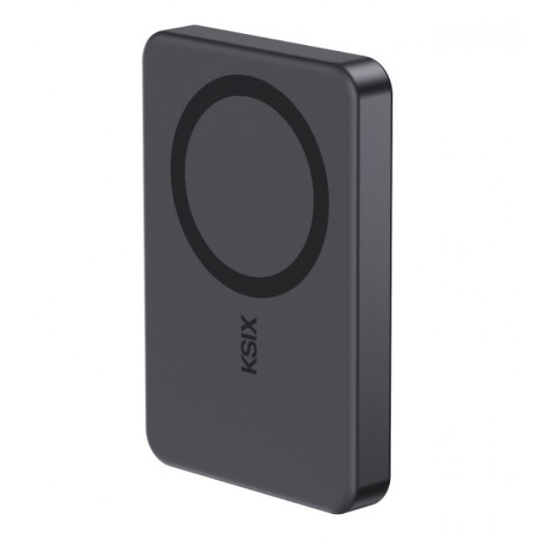 Ksix Powerbank Magslim 10000 mAh magneettinen 15W USB-C PD 20W digitaalinäyttö musta