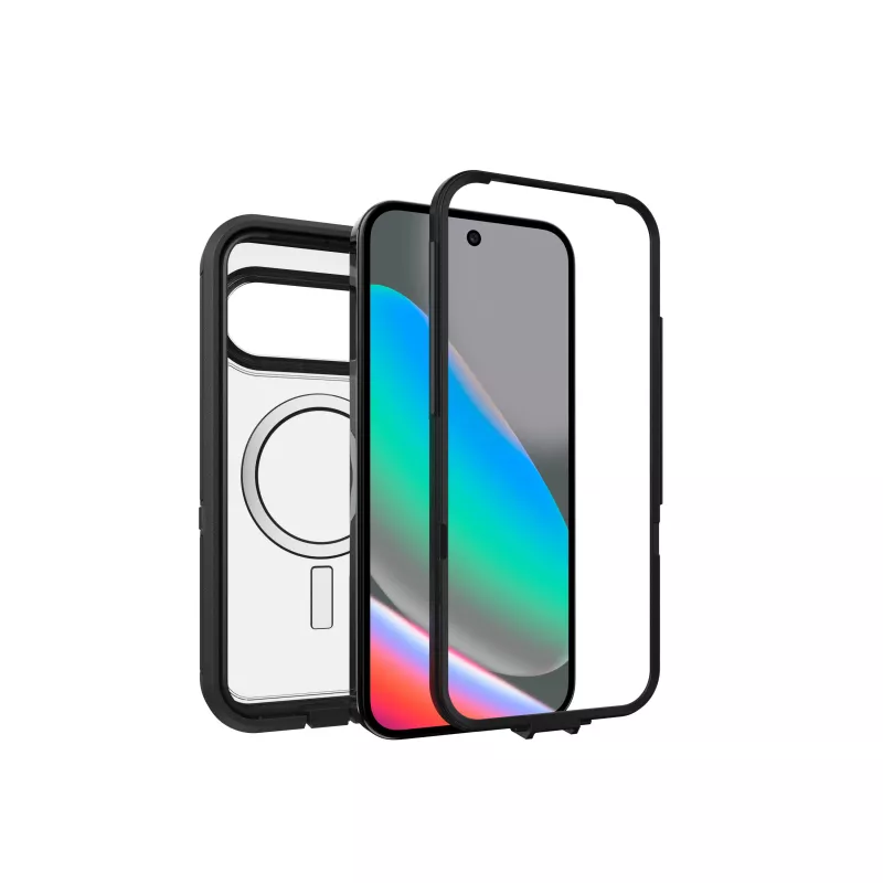 OtterBox Defender XT Clear kotelo Google Pixel 10 / 10 Pro -puhelimelle, musta
