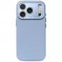 Decoded Leather Backcover – nahkakotelo iPhone 18 Pro / 17 Pro -puhelimelle, MagSafe-yhteensopiva (Sky Blue)