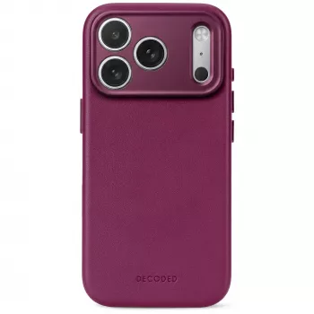 Decoded Leather Backcover – nahkakotelo iPhone 18 Pro Max / 17 Pro Max -puhelimelle, MagSafe-yhteensopiva (aubergine)
