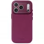 Decoded Leather Backcover – nahkakotelo iPhone 18 Pro Max / 17 Pro Max -puhelimelle, MagSafe-yhteensopiva (aubergine)