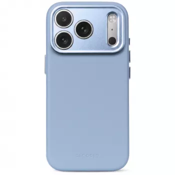 Decoded Leather Backcover – nahkakotelo iPhone 18 Pro Max / 17 Pro Max -puhelimelle, MagSafe-yhteensopiva (sky blue)