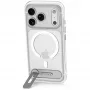 Decoded AntiMicrobial Hybrid Stand Backcover – kotelo ja jalusta iPhone 18 Pro / 17 Pro -puhelimelle, MagSafe-yhteensopiva (läpinäkyvä)