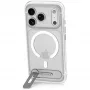 Decoded AntiMicrobial Hybrid Stand Backcover – kotelo ja jalusta iPhone 18 Pro / 17 Pro -puhelimelle, MagSafe-yhteensopiva (frosted white)
