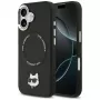 Kotelo Karl Lagerfeld Choupette Pin MagSafe iPhone 17:lle musta