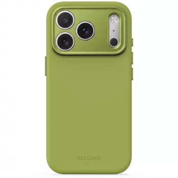 Decoded AntiMicrobial -silikonisuojakuori iPhone 18 Pro / 17 Pro -puhelimelle, MagSafe, Moss Green