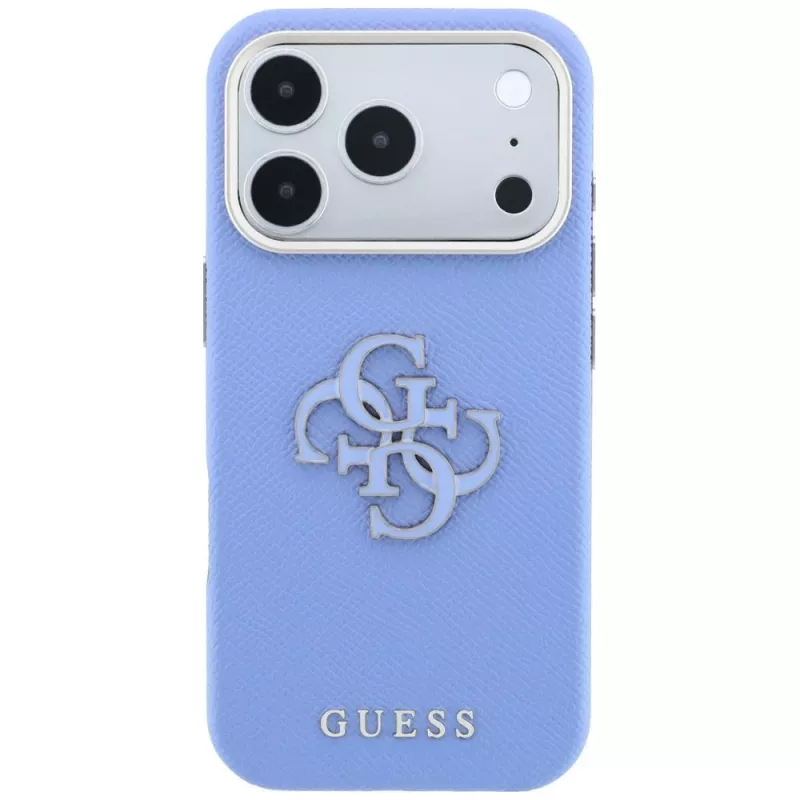 Guess naarmutettu ja suuri Resin-logo -kuori iPhone 18 Pro / 17 Pro -puhelimelle, sininen