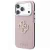 Guess Grained & Big Resin Logo -kuori iPhone 18 Pro Max / 17 Pro Max -puhelimelle, pinkki