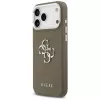 Guess Grained Big 4G Classic Logo -kuori iPhone 17 Pro Max -puhelimelle (ruskea)