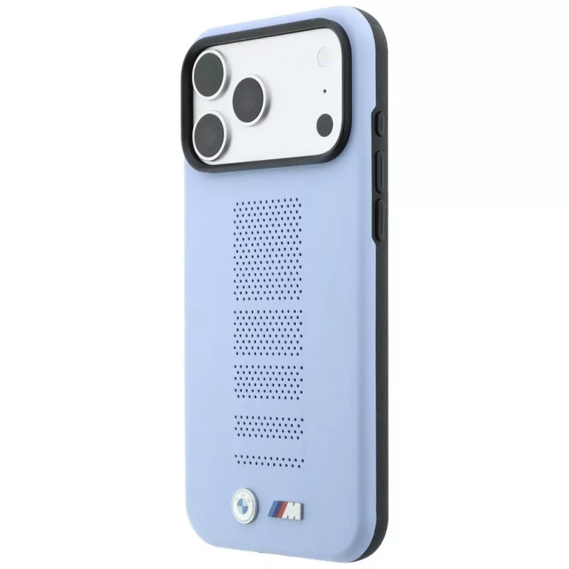 BMW M Blue Perfo Metal Logo MagSafe -kotelo iPhone 18 Pro / 17 Pro -puhelimelle, sininen