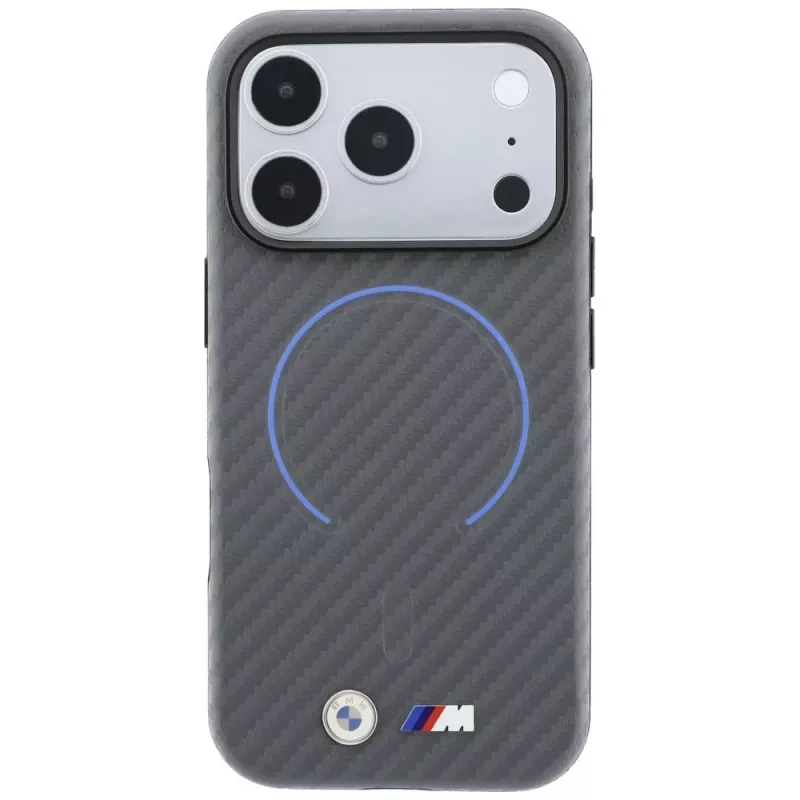 BMW M Carbon bedruckte Ring MagSafe -kotelo iPhone 18 Pro Max / 17 Pro Max -puhelimelle, antrasiitti