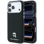 Karl Lagerfeld Genarbte Karl Head Metall MagSafe -kotelo iPhone 18 Pro Max / 17 Pro Max -puhelimelle, musta
