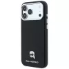 Karl Lagerfeld Genarbte Karl Head Metall MagSafe -kotelo iPhone 18 Pro Max / 17 Pro Max -puhelimelle, musta
