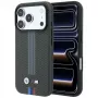 BMW M Quadrille Kevlar Tricolor Print Lines MagSafe -kuori iPhone 18 Pro / 17 Pro, anthrazit