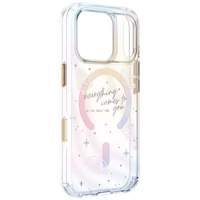 UNIQ Coehl Ellie -kuori iPhone 18 Pro / 17 Pro, magneettilataus, Prism Bloom