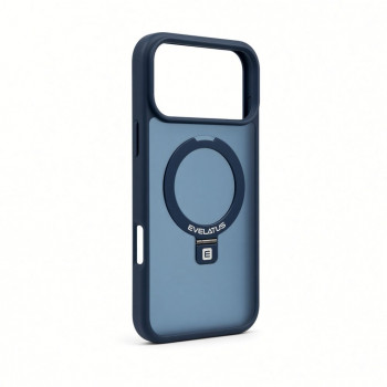 Evelatus Shield -kotelo MagSafe-tuella ja jalustalla Apple iPhone 18 Pro Max, mattarengas, laivastonsininen