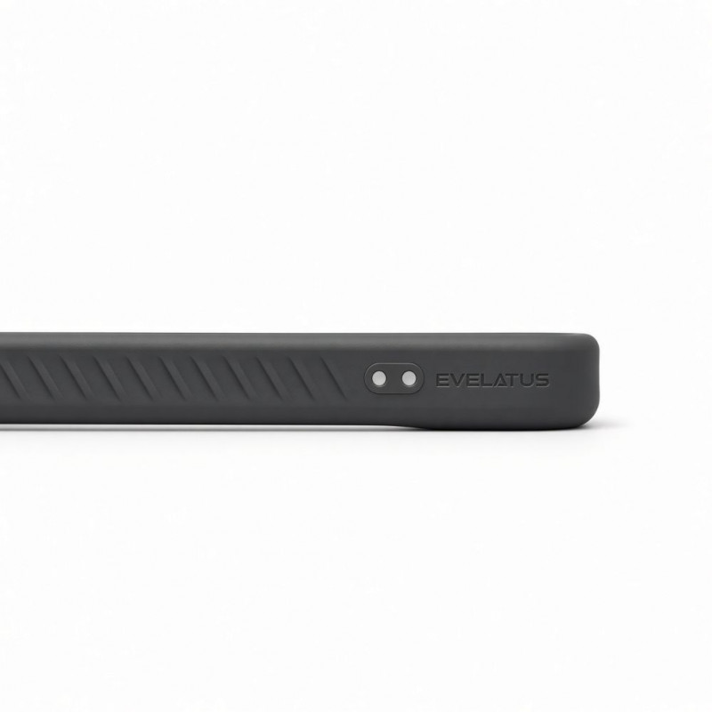 Evelatus kumipinnoitettu MagSafe-kotelo jalustalla Apple iPhone 18 Pro Max, savunharmaa