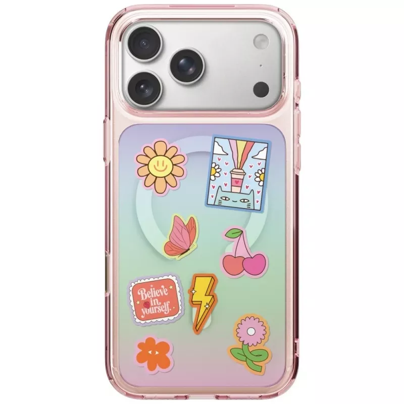 UNIQ Coehl Estelle -kotelo iPhone 18 Pro / 17 Pro, magneettilataus, vaaleanpunainen