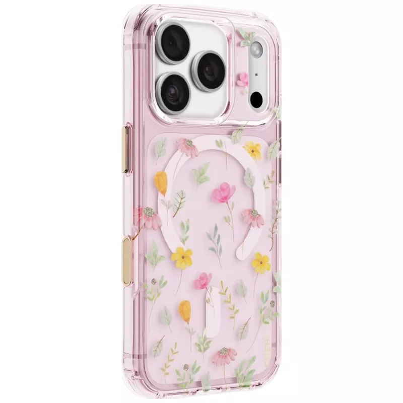 UNIQ Coehl Evie -kotelo iPhone 18 Pro / 17 Pro, magneettilataus, vaaleanpunainen