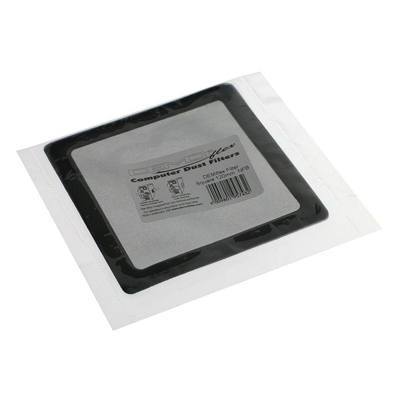 DEMCiflex pölysuodatin 120 mm, neliömäinen, musta (129,4 x 129,4 mm)