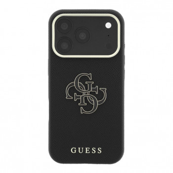 Guess SW naarmuuntunut PU- & suuri Resin-logo-kotelo Apple iPhone 18 Pro, musta
