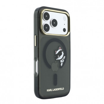 Karl Lagerfeld HC MagSafe IML Peekaboo Print & Metal Frame kotelo Apple iPhone 18 Pro Max, musta