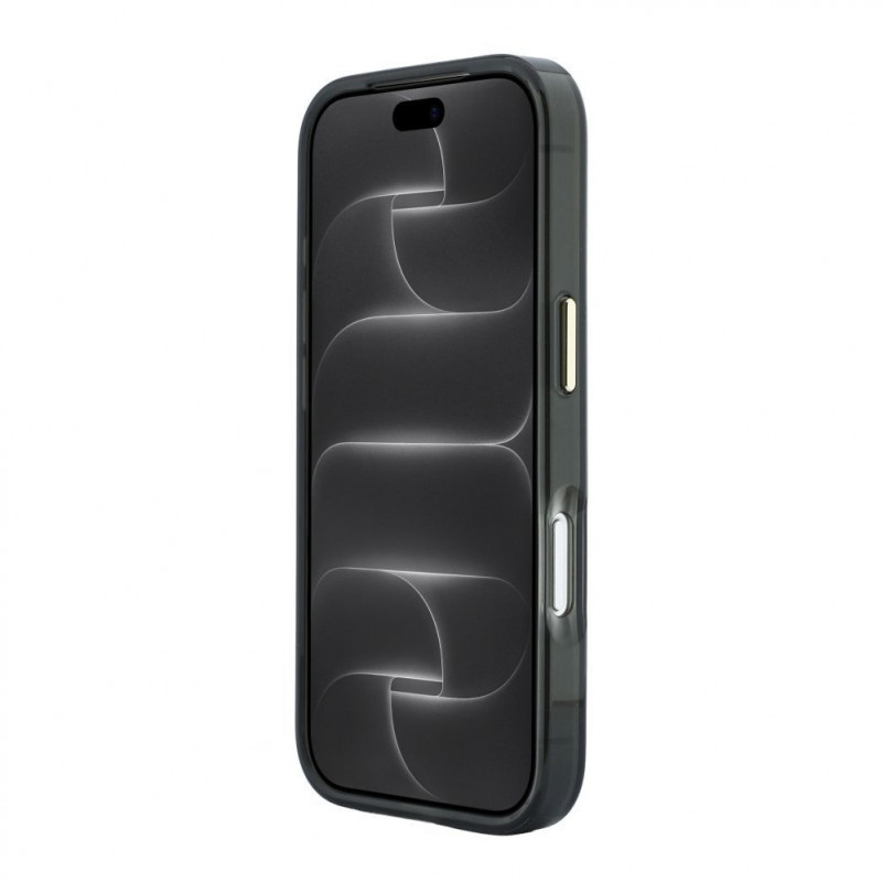 Karl Lagerfeld HC MagSafe IML Peekaboo Print & Metal Frame kotelo Apple iPhone 18 Pro, musta
