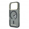 Karl Lagerfeld HC MagSafe IML Peekaboo Print & Metal Frame kotelo Apple iPhone 18 Pro, musta