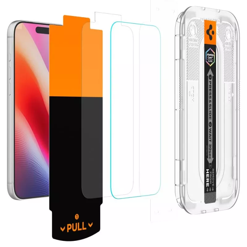 Spigen Glas.TR EZ Fit Pro HD AC 2 kpl:n pakkaus karkaistu lasi iPhone 16 Pro Max / 17 Pro Max / 18 Pro Max läpinäkyvä