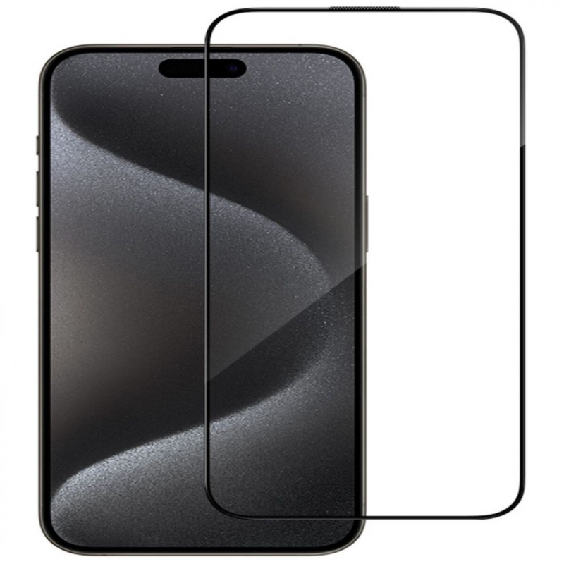 Connect 2.5D Full Cover -näytönsuojalasi Apple iPhone 15:lle, Japan Glue, Anti-Statik (CONAPP15FCGAS)