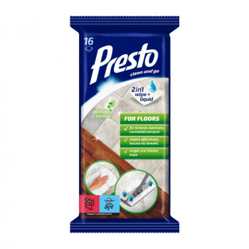 Presto kosteuspyyhkeet lattioille 16 kpl