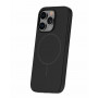 iLike Apple iPhone 16 Pro Max Soft Touch -silikonikuori magneetilla, musta