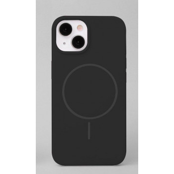iLike Apple iPhone 15 Soft Touch -silikonikuori magneetilla, musta