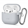 Tech-Protect Crayon Silicone Hook -kuori Apple AirPods 4:lle, harmaa