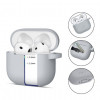 Tech-Protect Crayon Silicone Hook -kuori Apple AirPods 4:lle, harmaa