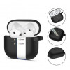 Tech-Protect Silicone Hook -kuori Apple AirPods 4:lle, musta