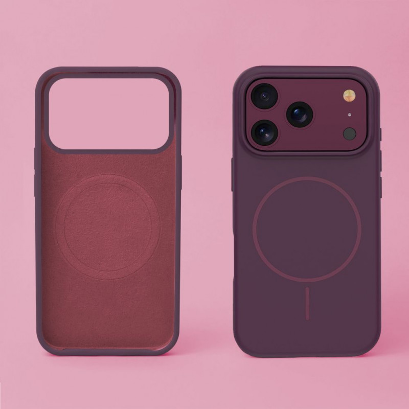 TFO Silicone Thin Mag kotelo iPhone 17 Pro Max / iPhone 18 Pro Max 6.9 inch, tummakirsikka