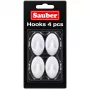 Sauber soikea koukku, 4 kpl, 2,3x4 cm, valkoinen